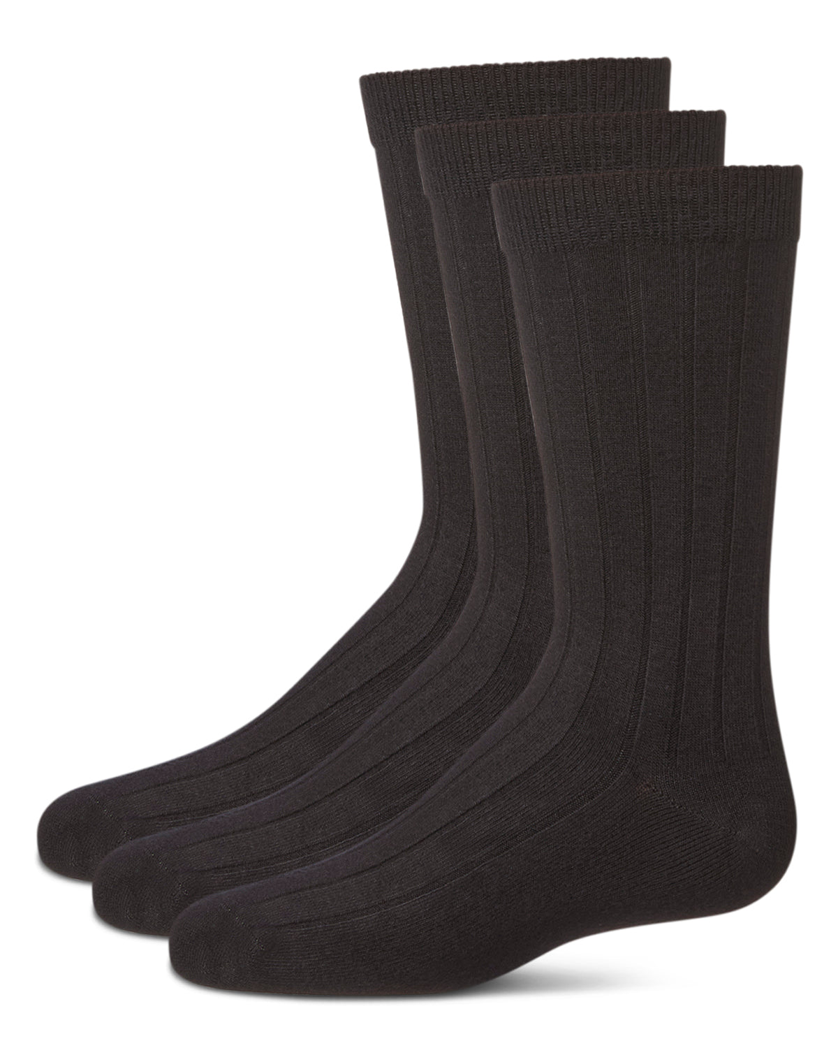 Boys' Ribbed Rayon from Bamboo Blend Crew Socks : Color: Black