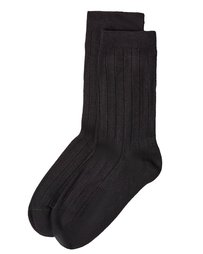 Boys' Ribbed Rayon from Bamboo Blend Crew Socks : Color: Black
