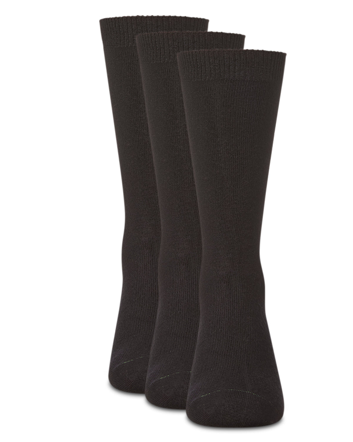 Boys' 3 Pair Pack Flat Rayon from Bamboo Blend Crew Socks : Color: Black