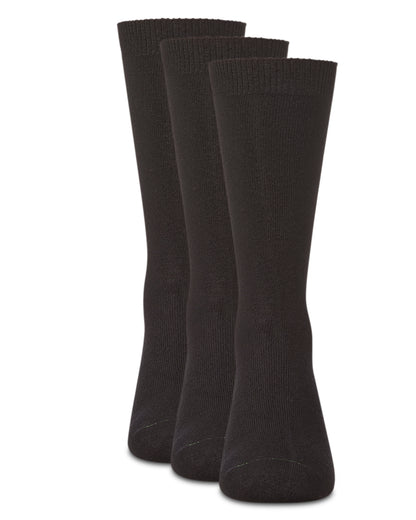 Boys' 3 Pair Pack Flat Rayon from Bamboo Blend Crew Socks : Color: Black