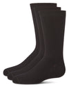 Boys' 3 Pair Pack Flat Rayon from Bamboo Blend Crew Socks : Color: Black