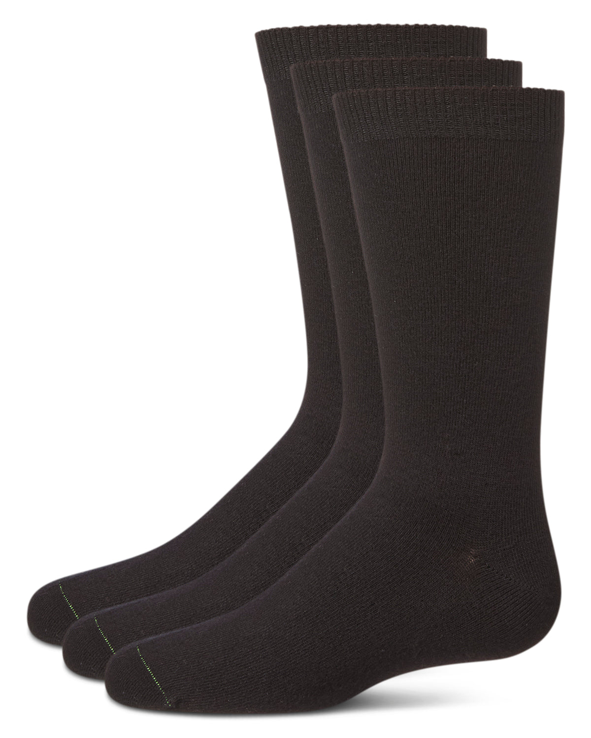 Boys' 3 Pair Pack Flat Rayon from Bamboo Blend Crew Socks : Color: Black