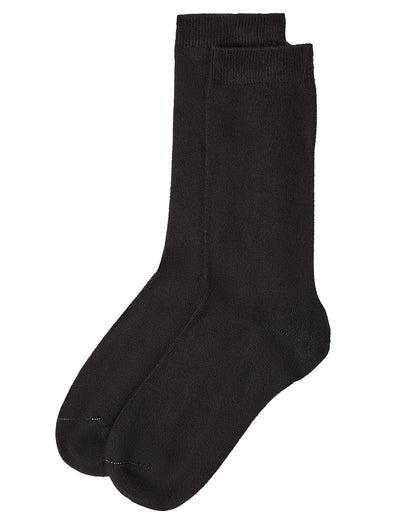 Boys' 3 Pair Pack Flat Rayon from Bamboo Blend Crew Socks : Color: Black