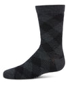 Boys' Argyle Crew Socks : Color: Dark Gray Heather