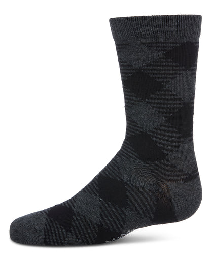 Boys' Argyle Crew Socks : Color: Dark Gray Heather