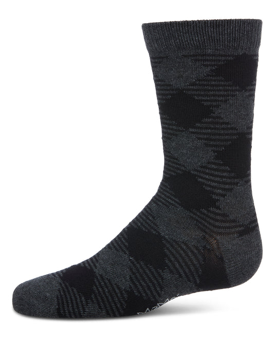 Boys' Argyle Crew Socks : Color: Dark Gray Heather