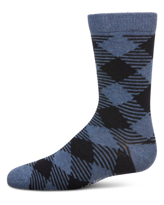 Boys' Argyle Crew Socks : Color: Denim Heather