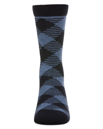Boys' Argyle Crew Socks : Color: Navy