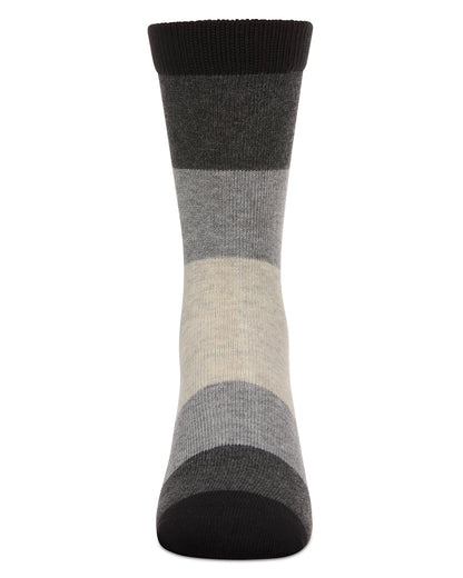 Ombre Color Block Boys Cotton Blend Crew Sock : Color: Black