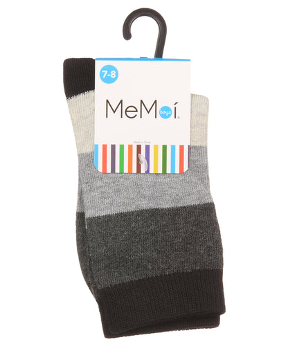 Ombre Color Block Boys Cotton Blend Crew Sock : Color: Black