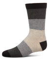 Ombre Color Block Boys Cotton Blend Crew Sock : Color: Black