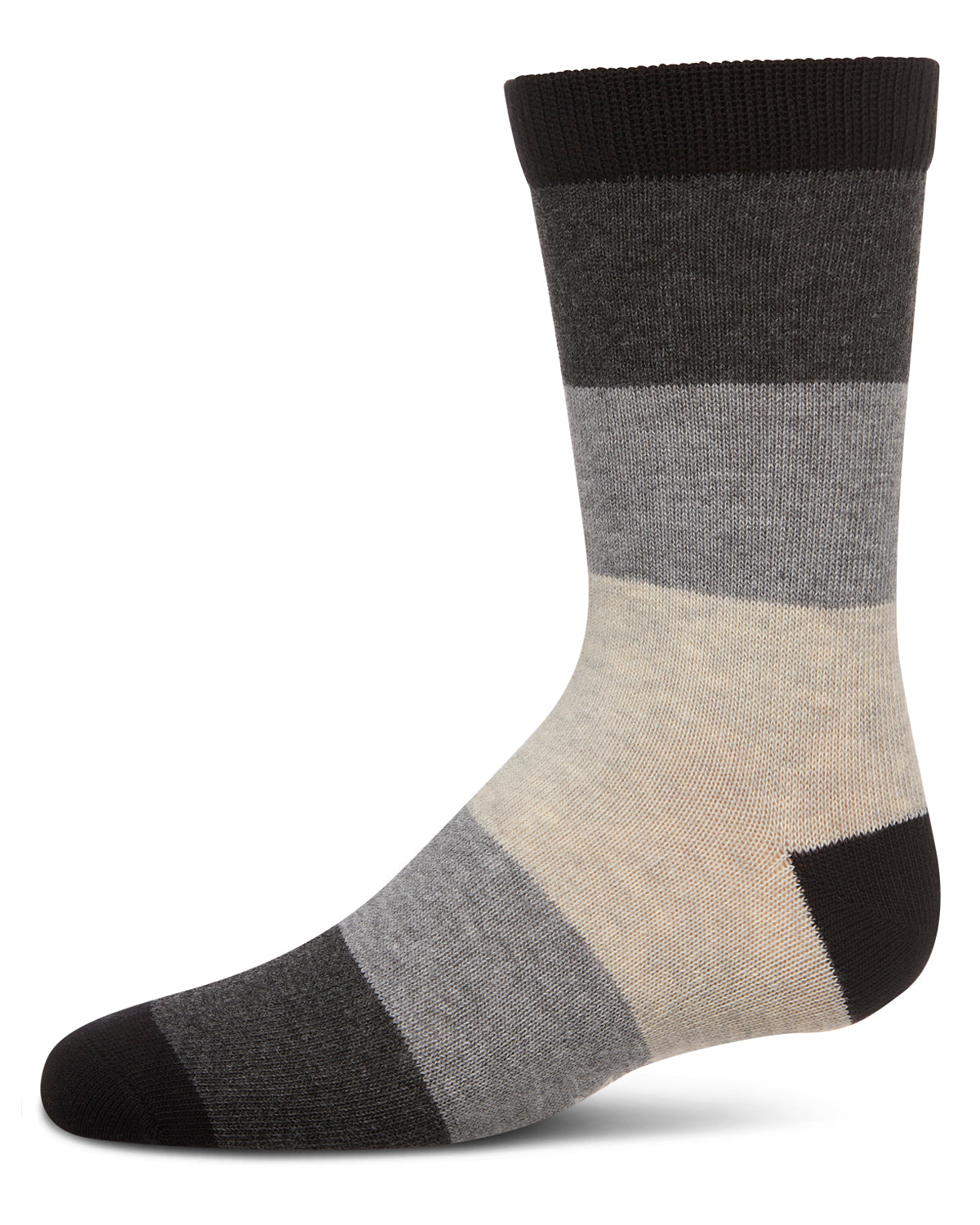 Ombre Color Block Boys Cotton Blend Crew Sock : Color: Black