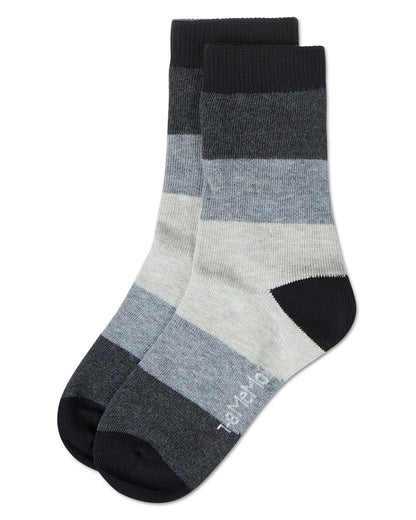 Ombre Color Block Boys Cotton Blend Crew Sock : Color: Black