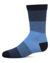 Ombre Color Block Boys Cotton Blend Crew Sock : Color: Navy