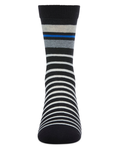Boys' Striped Crew Socks : Color: Black