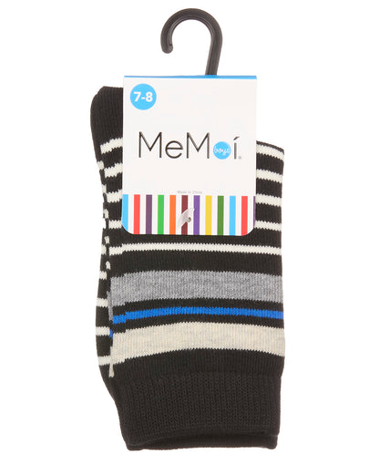 Boys' Striped Crew Socks : Color: Black