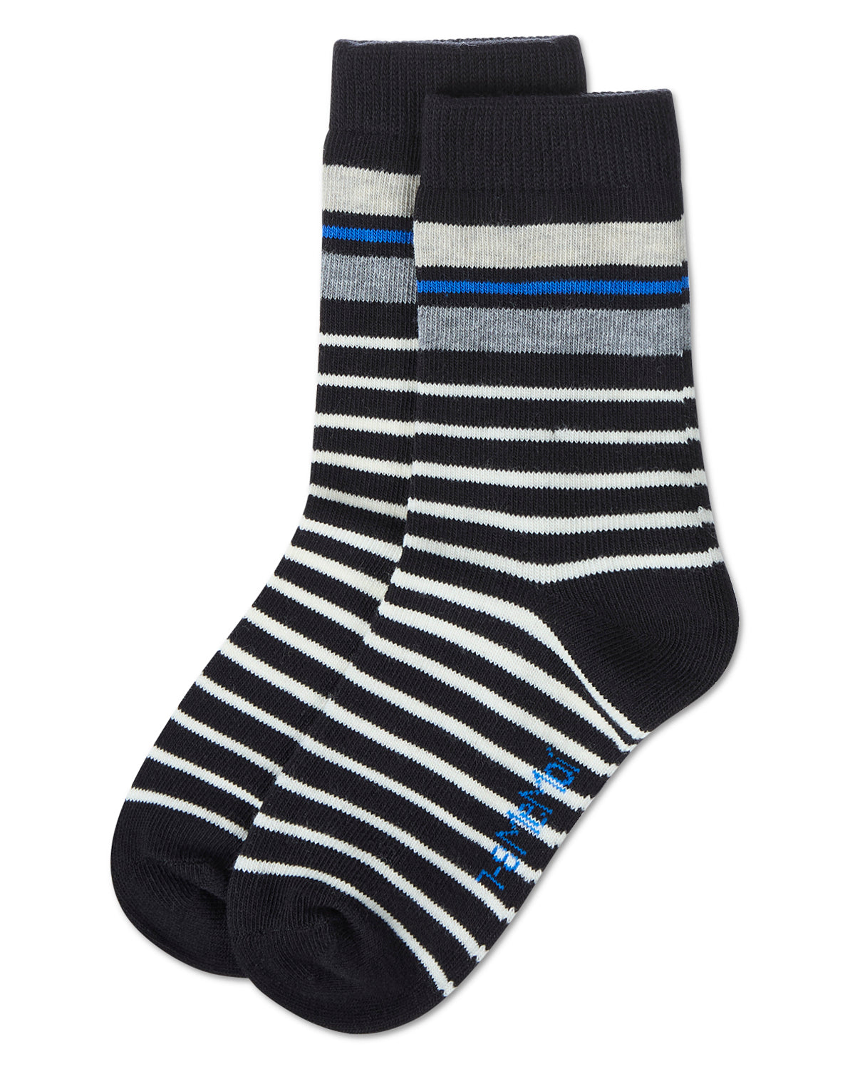 Boys' Striped Crew Socks : Color: Black
