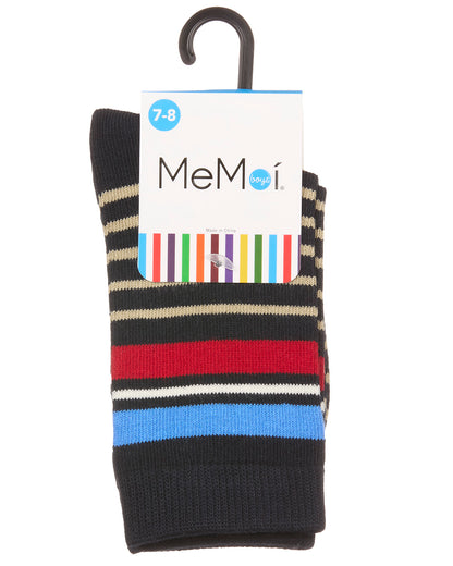 Boys' Striped Crew Socks : Color: Navy