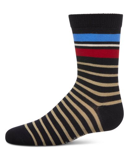 Boys' Striped Crew Socks : Color: Navy