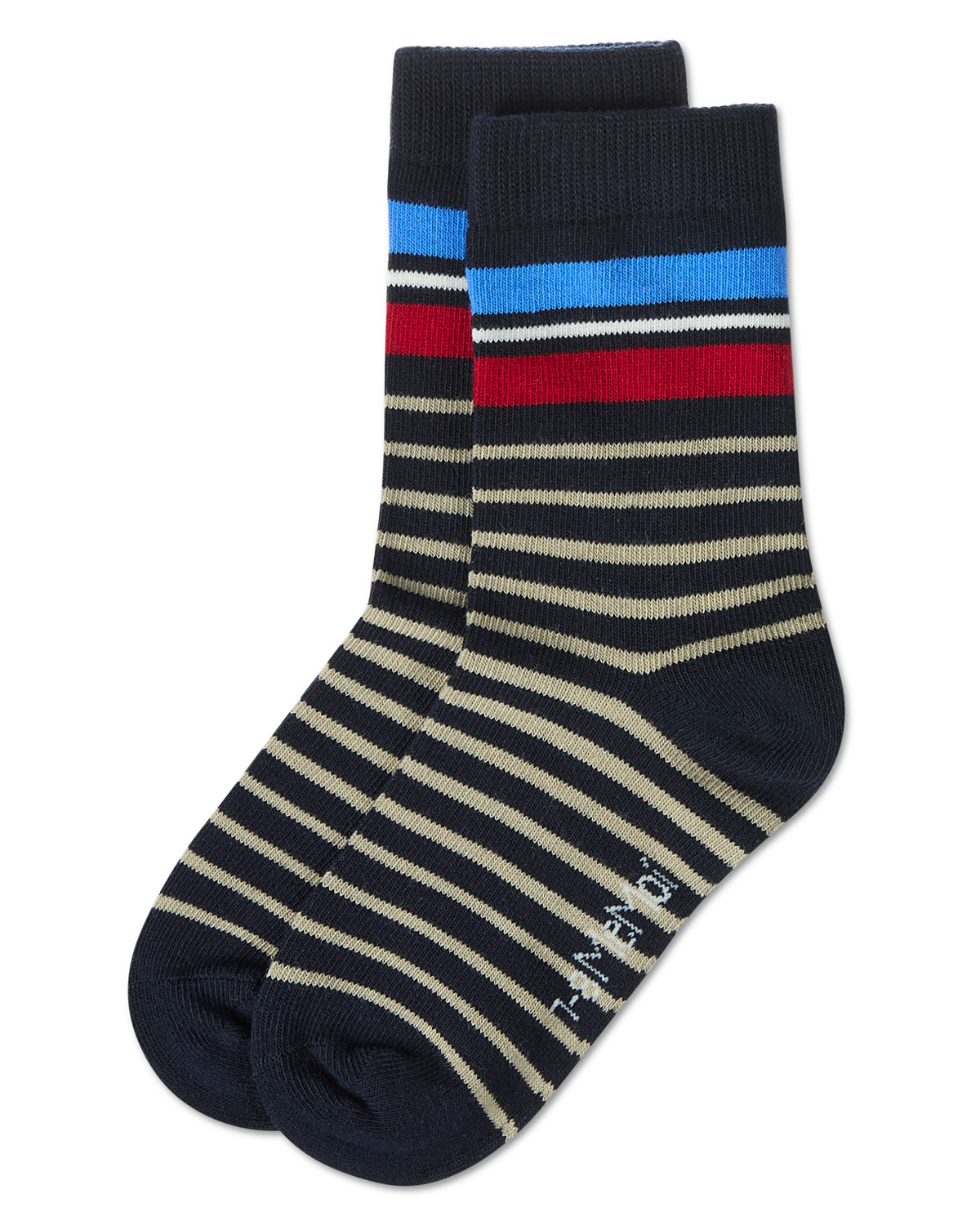 Boys' Striped Crew Socks : Color: Navy