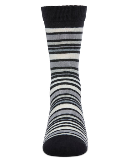 Boys' Multi Stripe Crew Socks : Color: Black