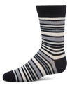 Boys' Multi Stripe Crew Socks : Color: Black