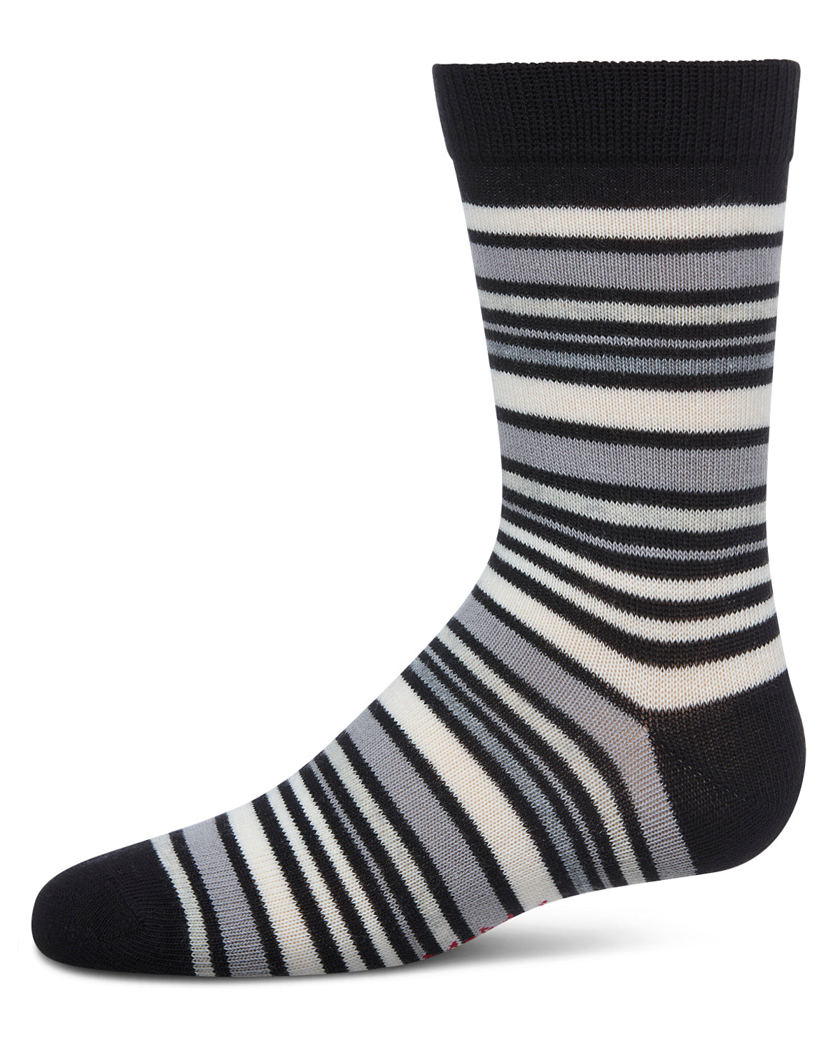Boys' Multi Stripe Crew Socks : Color: Black