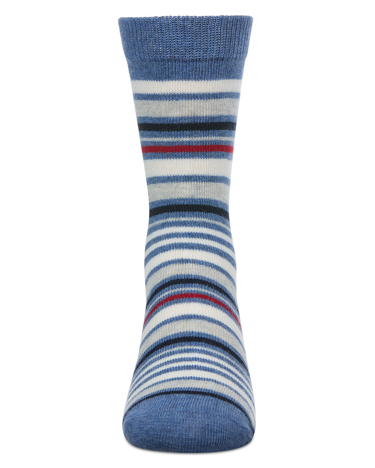 Boys' Multi Stripe Crew Socks : Color: Denim Heather