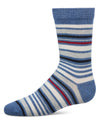 Boys' Multi Stripe Crew Socks : Color: Denim Heather