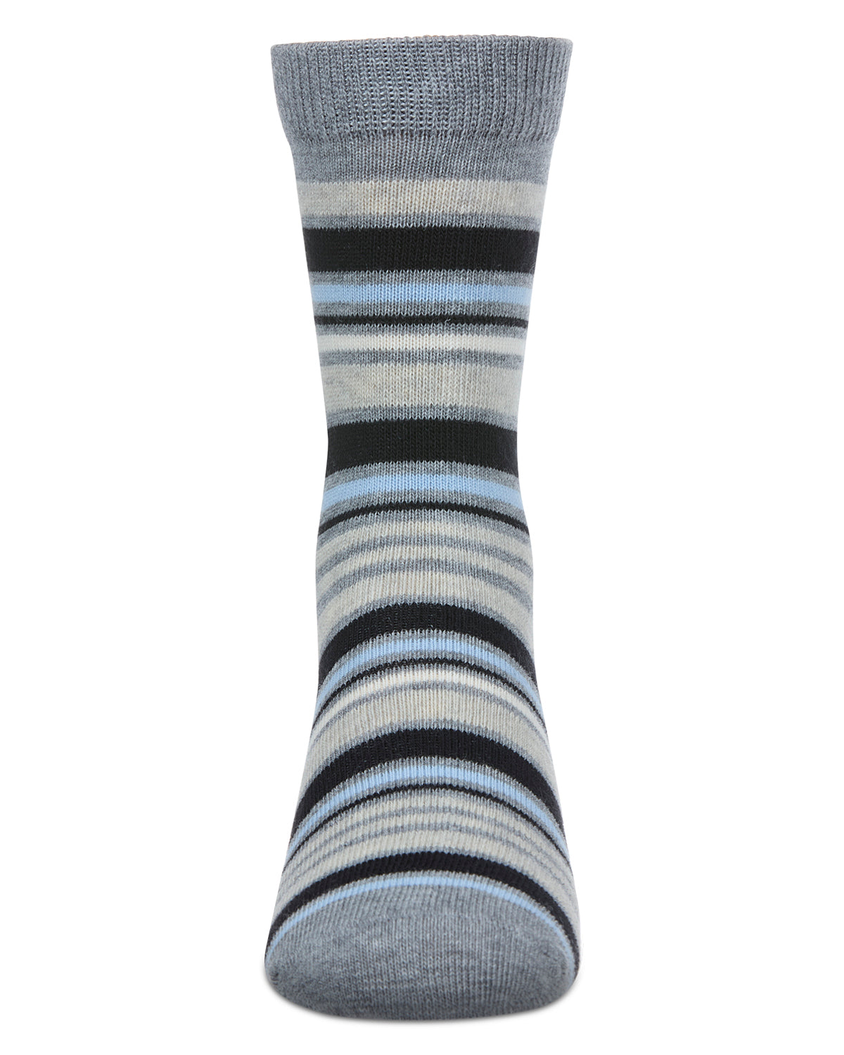 Boys' Multi Stripe Crew Socks : Color: Medium Gray Heather