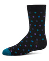Boys' Colorful Dot Crew Socks : Color: Black