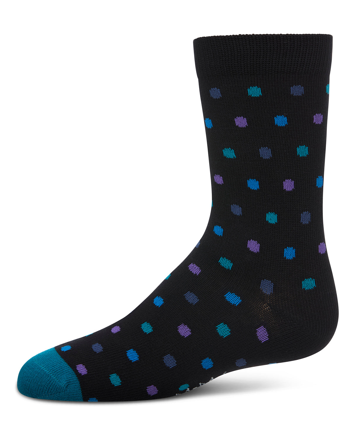 Boys' Colorful Dot Crew Socks : Color: Black