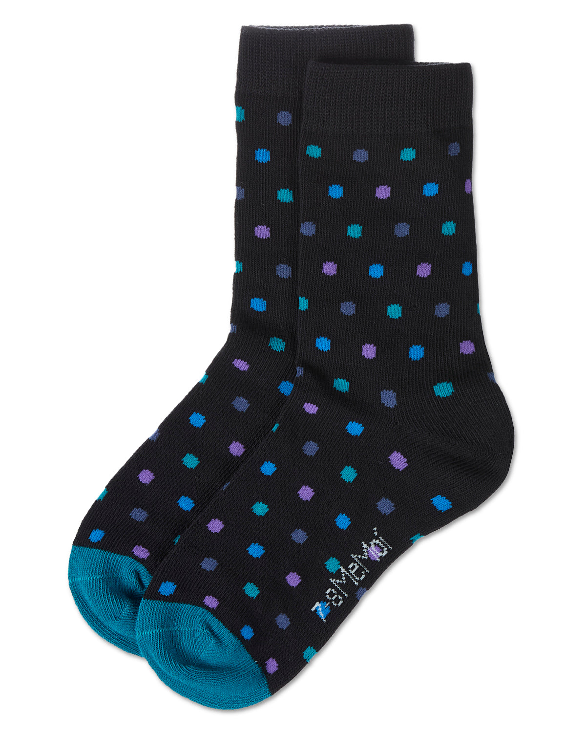 Boys' Colorful Dot Crew Socks : Color: Black