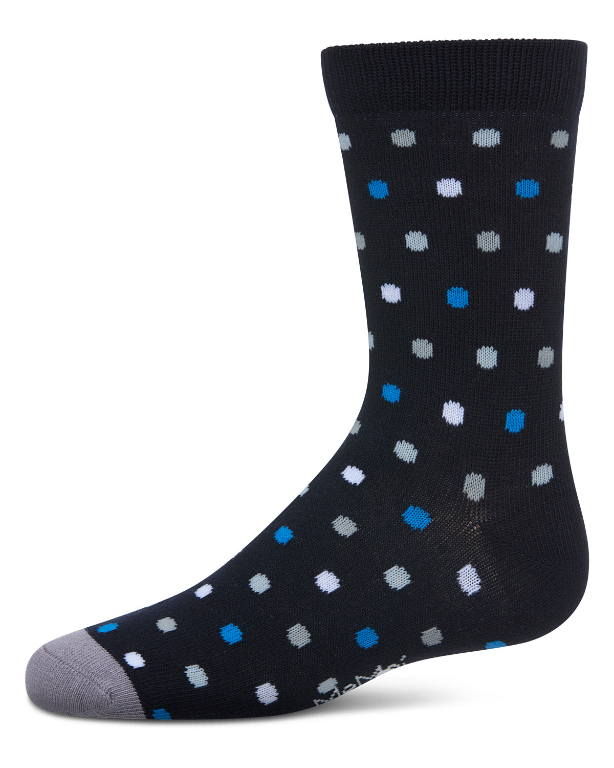 Boys' Colorful Dot Crew Socks : Color: Navy