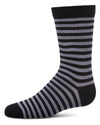 Thin Stripe Cotton Blend Boys Crew Sock : Color: Black