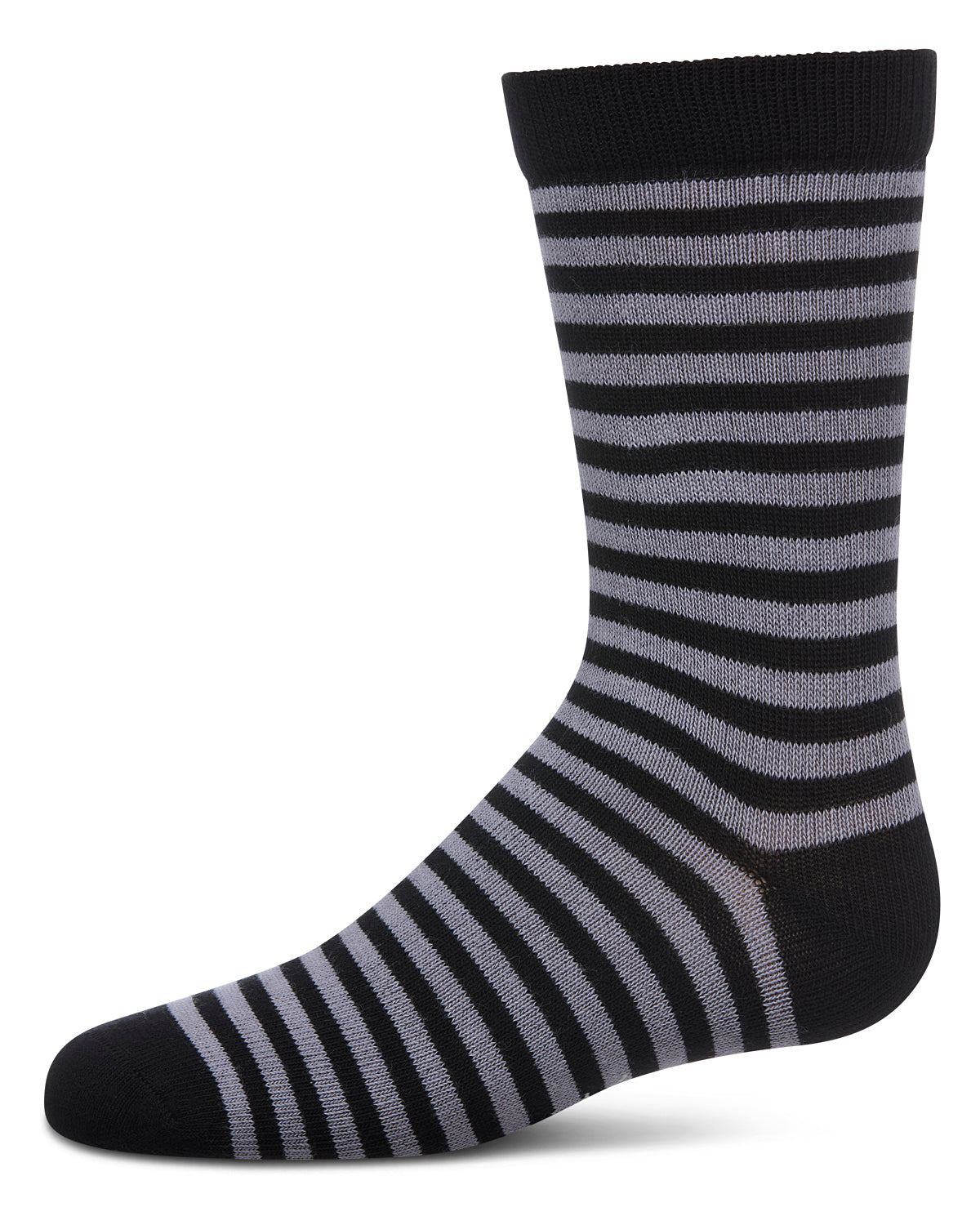 Thin Stripe Cotton Blend Boys Crew Sock : Color: Black