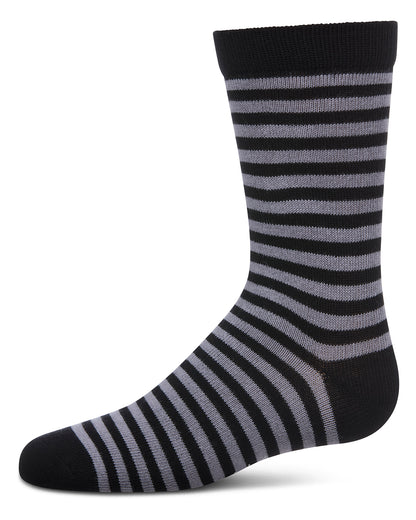 Thin Stripe Cotton Blend Boys Crew Sock : Color: Black