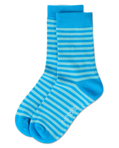 Thin Stripe Cotton Blend Boys Crew Sock : Color: Black