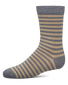 Thin Stripe Cotton Blend Boys Crew Sock : Color: Gray