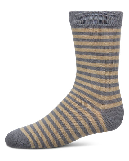 Thin Stripe Cotton Blend Boys Crew Sock : Color: Gray