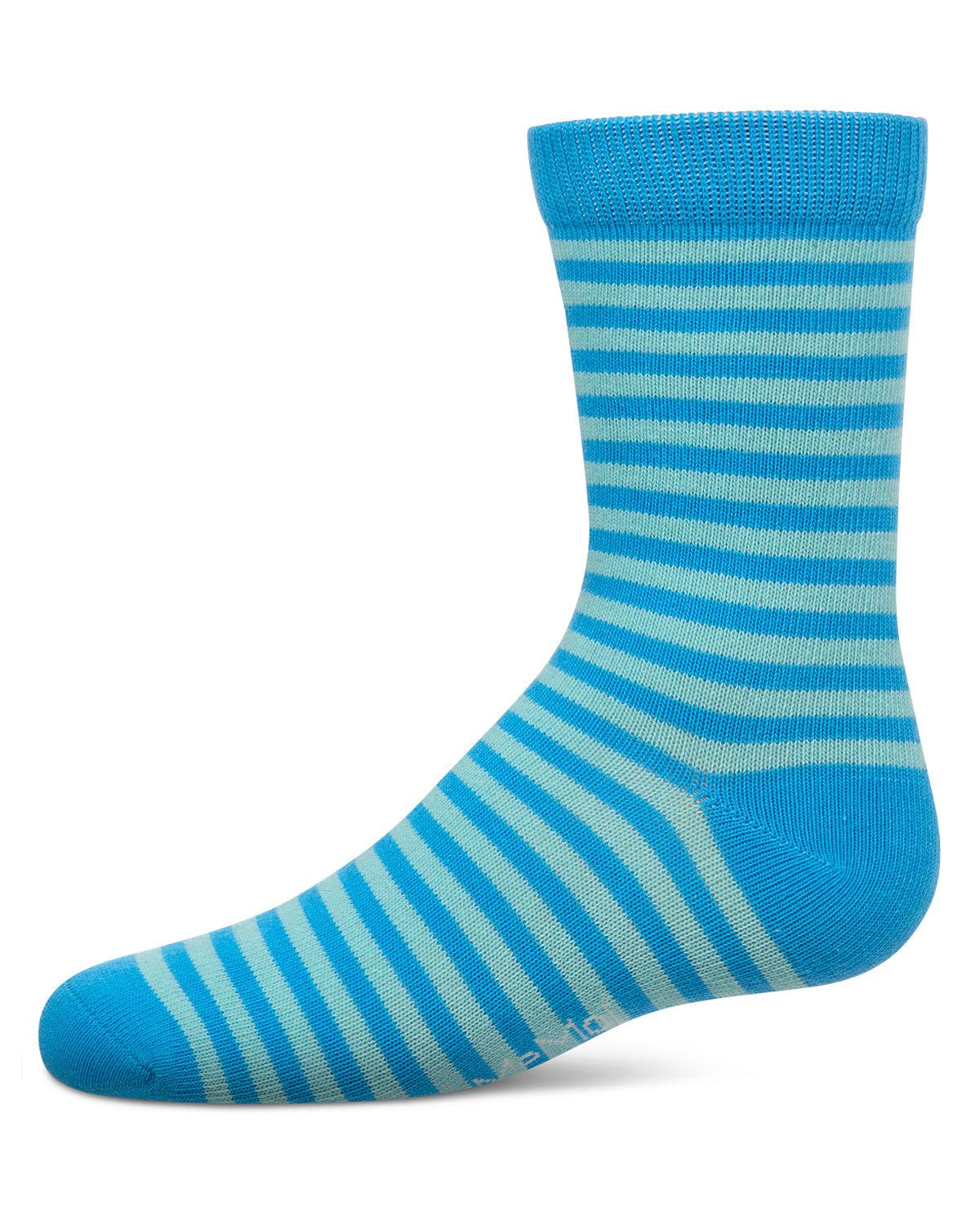 Thin Stripe Cotton Blend Boys Crew Sock : Color: Teal
