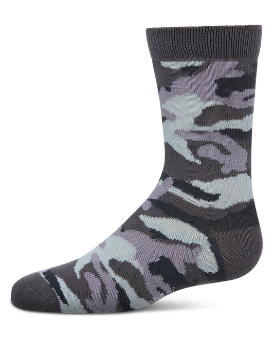 Boys' Camouflage Crew Socks : Color: Gray