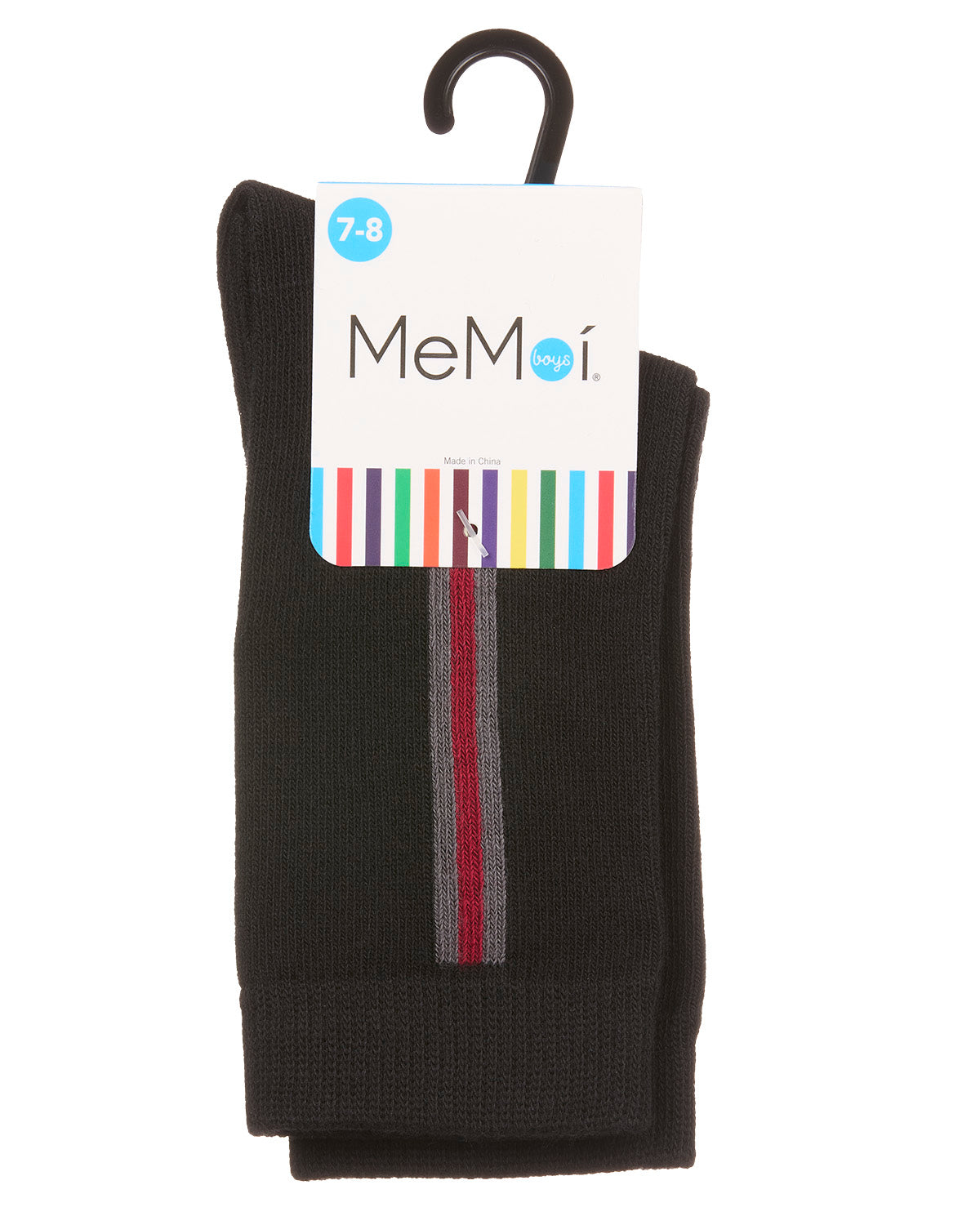 Boys' Side Stripe Crew Socks : Color: Black
