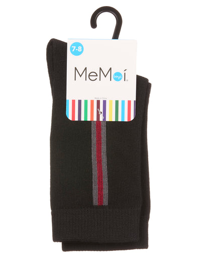 Boys' Side Stripe Crew Socks : Color: Black