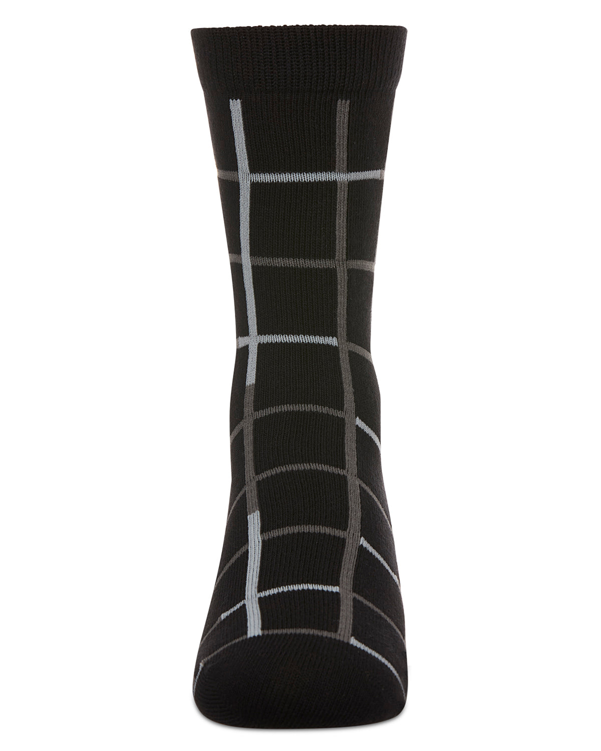 Boys' Window Pane Crew Socks : Color: Black