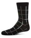 Boys' Window Pane Crew Socks : Color: Black