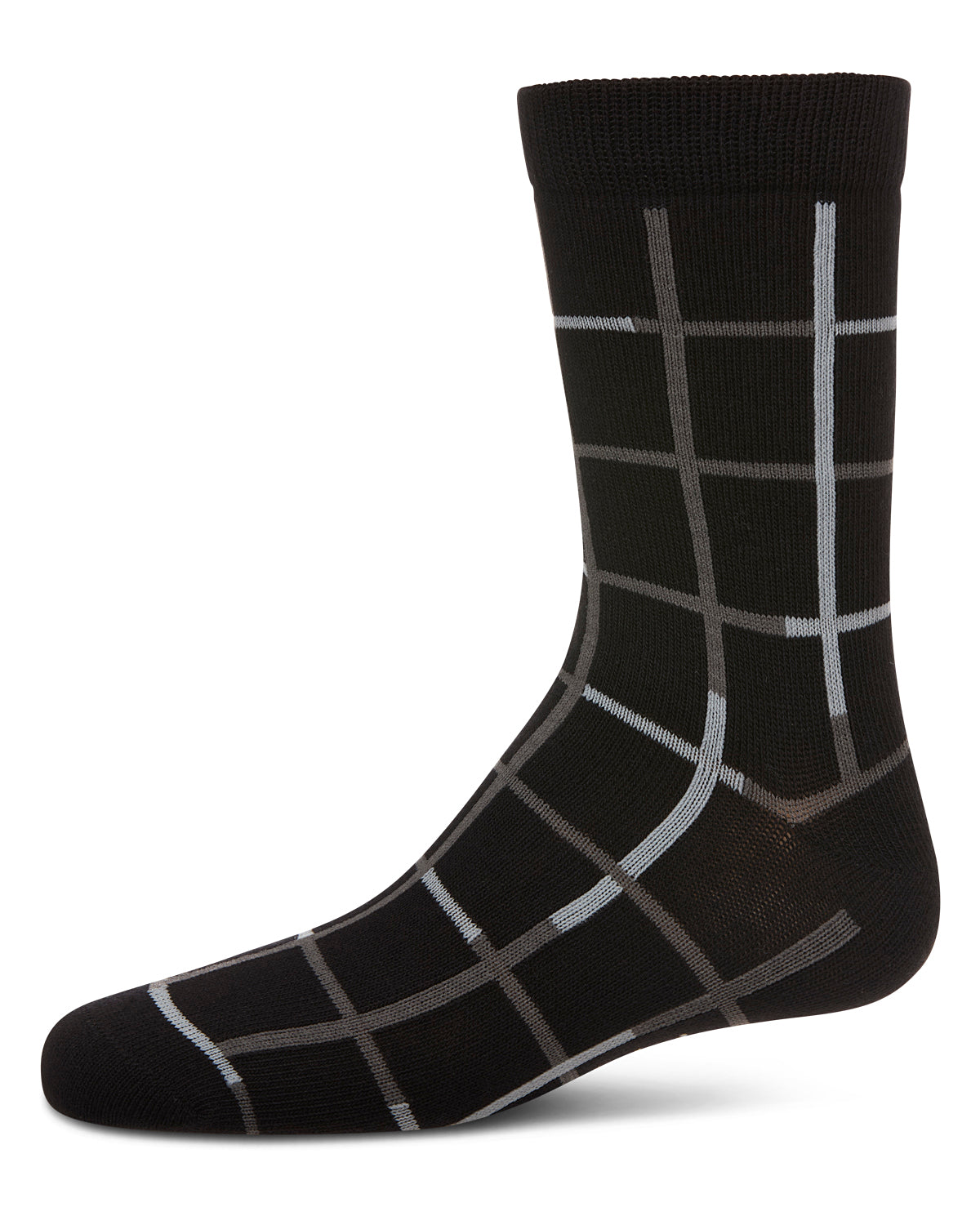 Boys' Window Pane Crew Socks : Color: Black