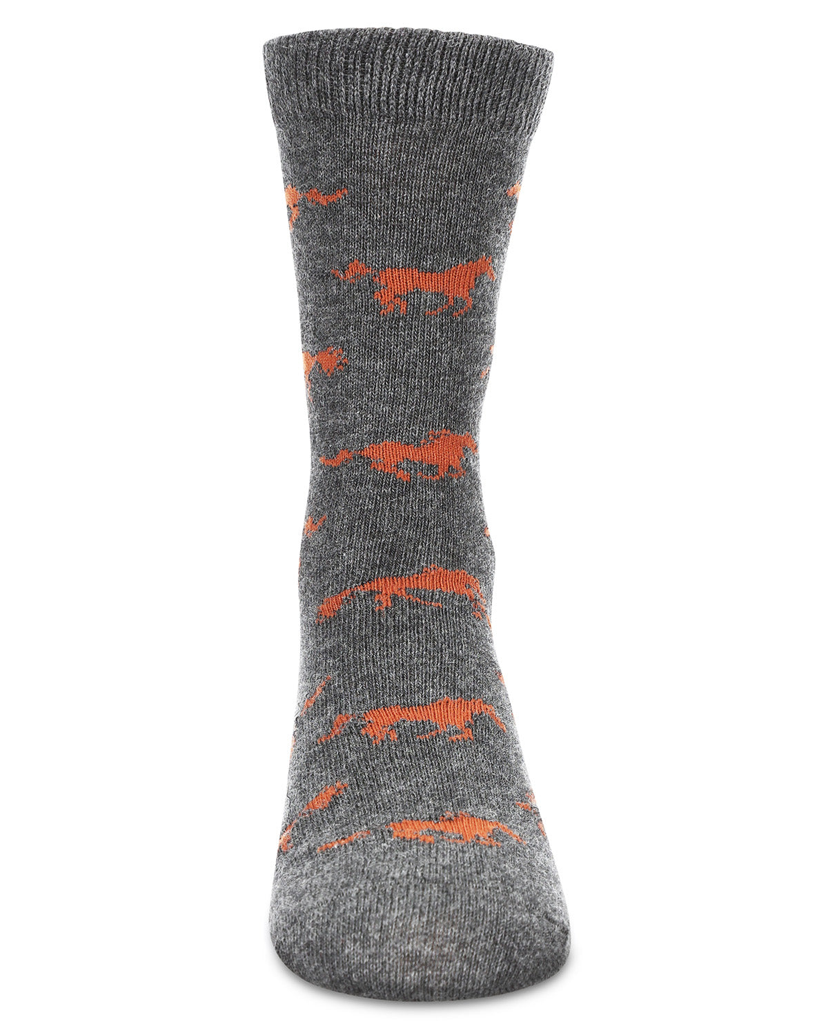 Boys' Galloping Horse Cotton Crew Socks : Color: Dark Gray Heather