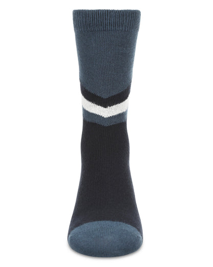 Boys' Geometric Diagonal Stripe Crew Socks : Color: Navy