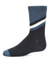 Boys' Geometric Diagonal Stripe Crew Socks : Color: Navy